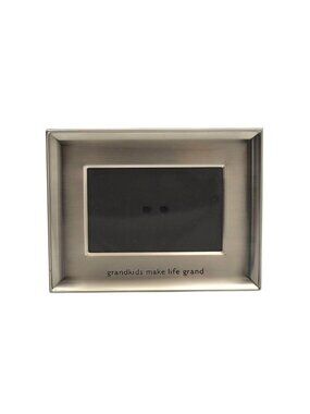 Grandkids Make Life Grand Photo Frame 4x6 Silver Metal Tabletop Gift Family